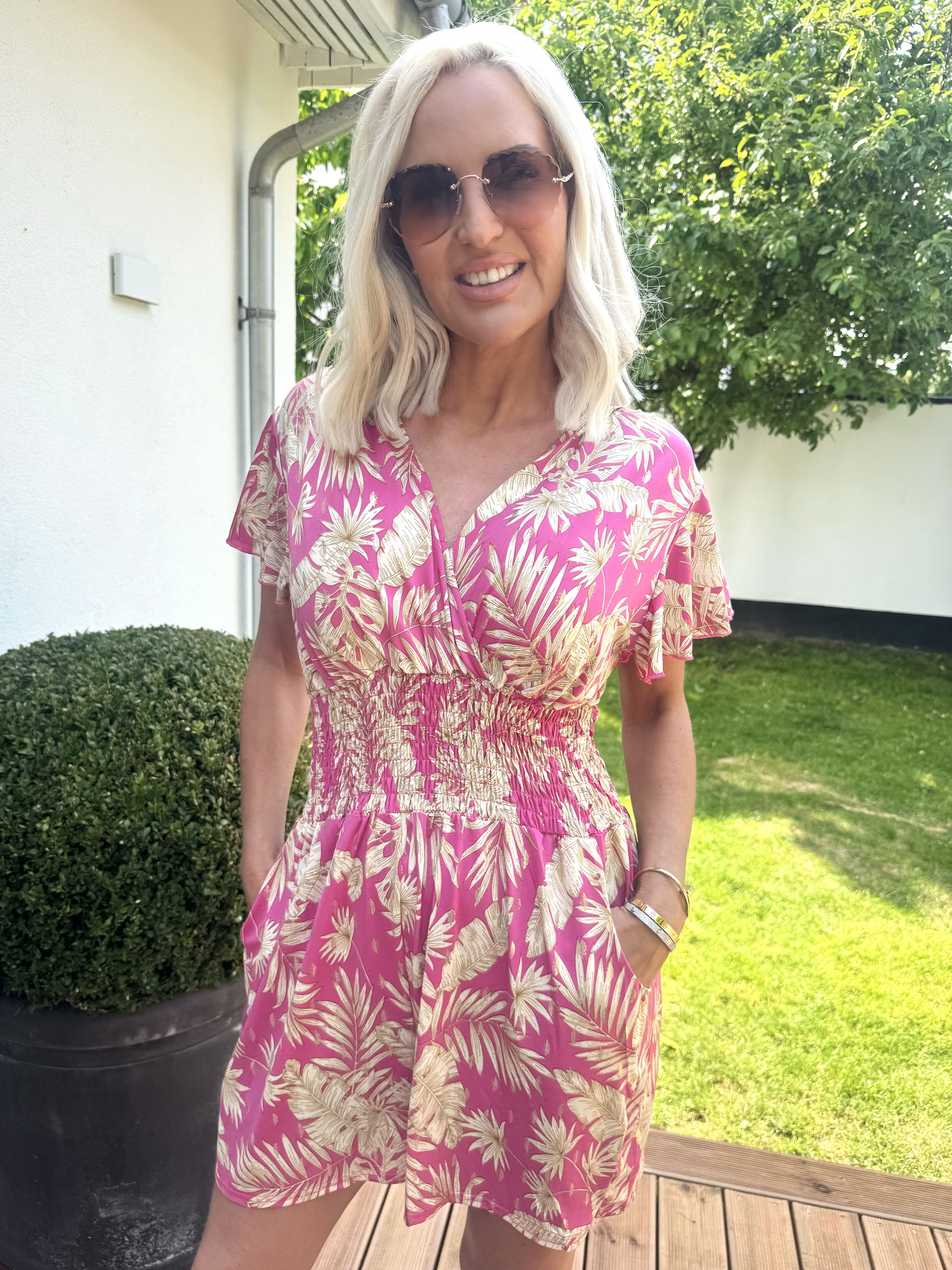 Pams Gold Leaf Playsuit - Elastisk playsuit med lommer